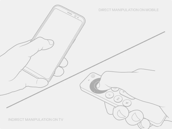 Direct manipulation on mobile vs indirect manipulation on TV