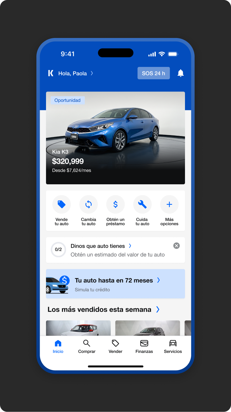 New user, no car — browsing, building intent
