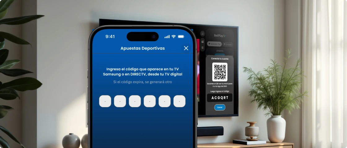 Authentication flow — TV pairing code + mobile handshake